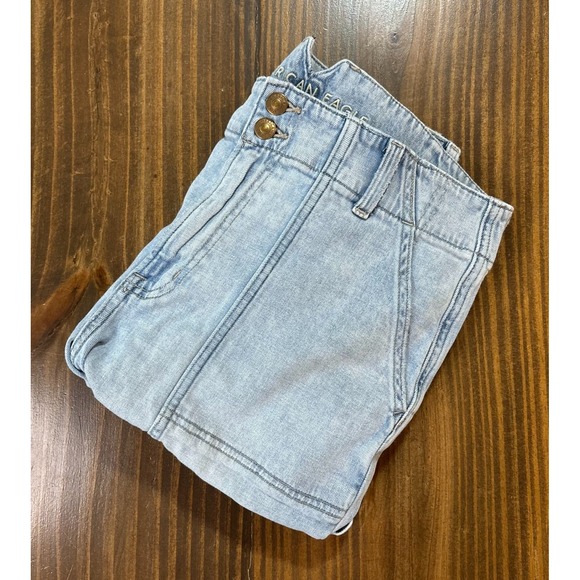 American Eagle Outfitters Pants - AMERICAN EAGLE Baggy Bermuda Womens 10 Light Wash Denim Cargo Shorts